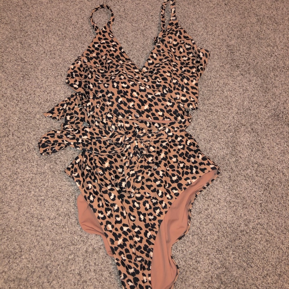 Cheetah wrapped one piece